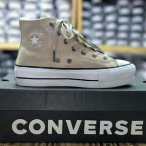 Tenis Converse Chuck Taylor All Star (Plataforma, Bota, Gamuza beige)