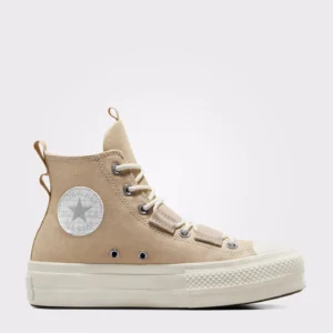 Tenis Converse Chuck Taylor All Star Lift Unisex (Plataforma, Bota, beige)